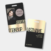 Badge Luxe glamour Elégant Salon de Beauté Rose Or (Front & Back)