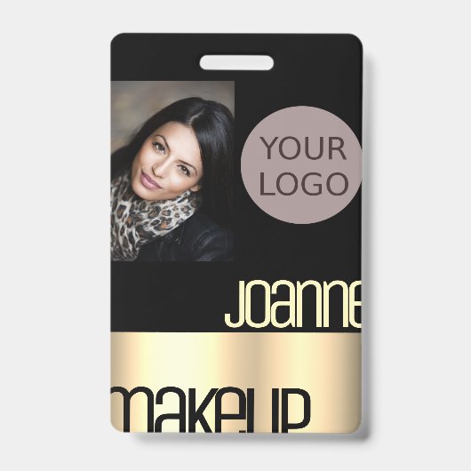 Badge Luxe glamour Elégant Salon de Beauté Rose Or (Front)