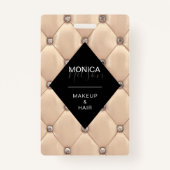 Badge luxueux monogramme tufté or (Devant)