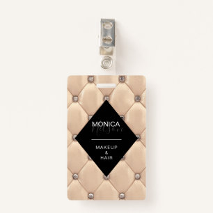 Badge luxueux monogramme tufté or