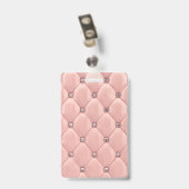 Badge luxueux rose or tufted monogramme (Arrière avec clip)