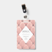 Badge luxueux rose or tufted monogramme (Avant avec clip)