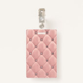 Badge luxueux rose or tufted monogramme (Dos avec clip)