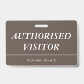 Badge Luxueux "VISITEUR AUTORISÉ" (Arrière)
