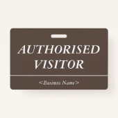 Badge Luxueux "VISITEUR AUTORISÉ" (Dos)