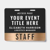 Badge Luxury QR Code Black Gold Event Access Pass ID (Avant)