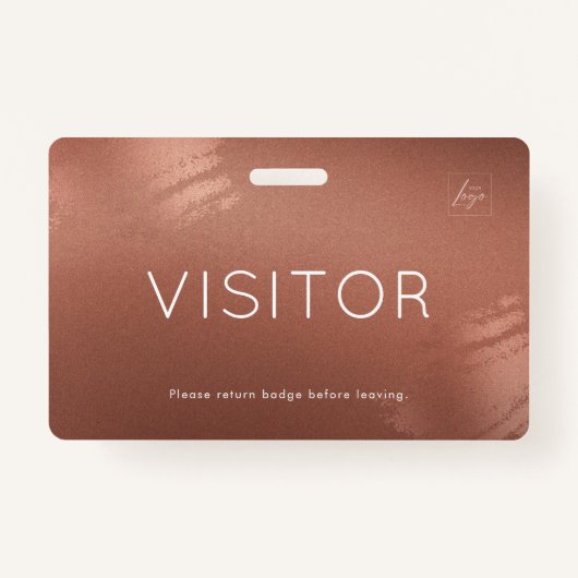 Badge Luxury Stylish Bronze Business Visitor ID (Devant)