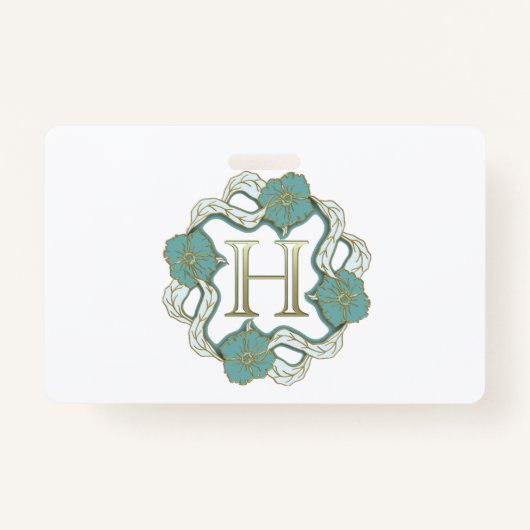 Badge Ma signature avec la lettre h, (Devant)