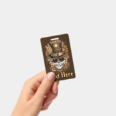 Badge Machine rétro Voodoo à vapeur crâne (Manuel / portable)