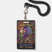 Badge Magie dans la bibliothèque 'La lecture est magique (Arrière avec lanière)