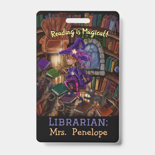Badge Magie dans la bibliothèque 'La lecture est magique (Avant)
