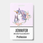 Badge Magique Unicorne maman & bébé aquarelle (Arrière)