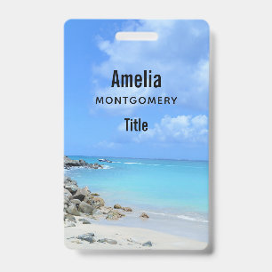 Badge Magnifique plage tropicale turquoise