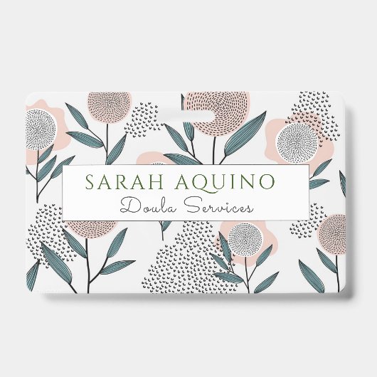 Badge Main tirée Dusty Rose Floral Doula (Avant)