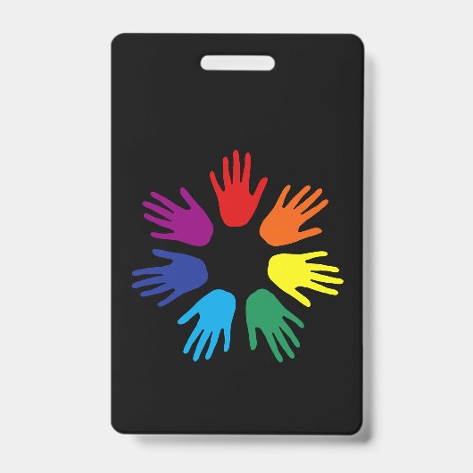 Badge Mains arc-en-ciel (Avant)