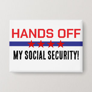 Badge Mains de ma sécurité sociale Rouge Blanc Bleu