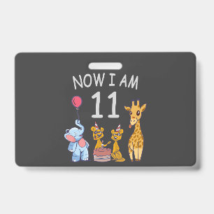 Badge Maintenant j'ai 11 ans 11e anniversaire au Zoo