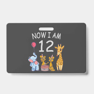 Badge Maintenant, j'ai 12 ans, mon 12e anniversaire au z