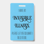 Badge Maladie invisible (Arrière)