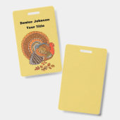 Badge Male Turquie fêtée Queue Automne Couleurs Feuilles (Avant & arrière)