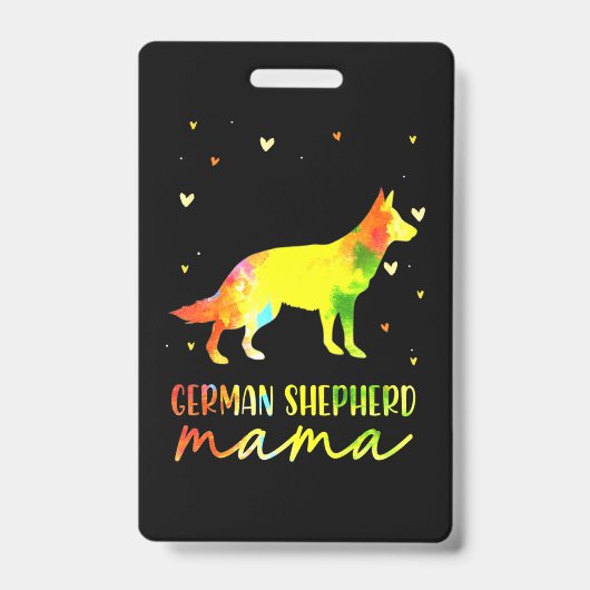 Badge Maman Berger Allemand Coloré (Avant)