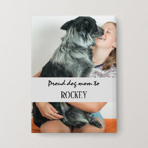 Badge Maman de chien fière image personnalisée et nom de