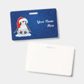 Badge Manchot de Noël (Avant & arrière)