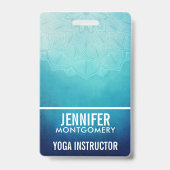 Badge Mandala Abstrait Bleu Joli (Arrière)
