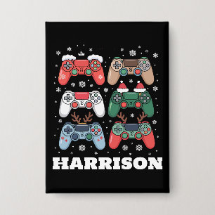 Badge Manette de jeu personnalisée Santa pour joueur Noë
