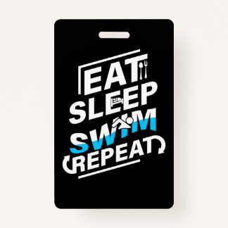 Badge Mangez Sleep Swim