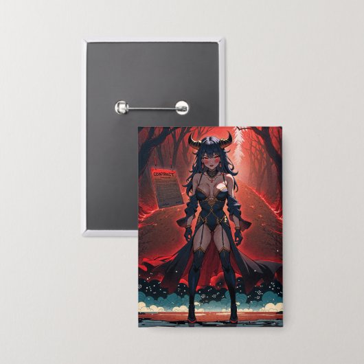 Badge Manifestation avec contact à Crossroads, Anime Dem (Recto/Verso)