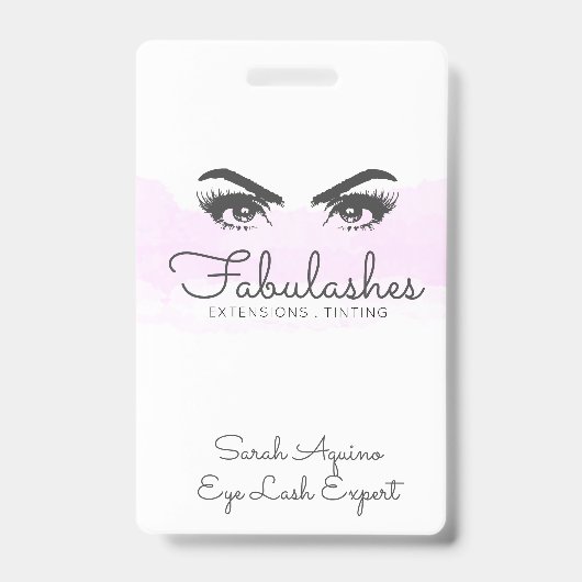 Badge Maquillage Artiste Lashes Yeux Extensions Broches (Avant)