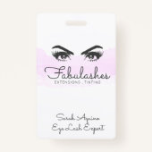 Badge Maquillage Artiste Lashes Yeux Extensions Broches (Devant)