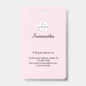 Badge Maquillage photo de logo de script noir rose rouge (Arrière)