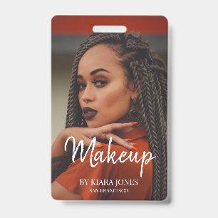 Badge Maquilleuse à la Mode Photo Écriture Blanche