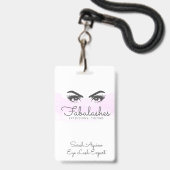 Badge Maquilleuse Cils Extensions de Yeux Sourcils (Avant avec lanière)
