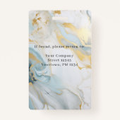 Badge Marble Gold Blue Logo de l'employé - ID photo Badg (Dos)