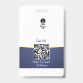 Badge Marble professionnel Blue Gold Noir ID public (Dos)