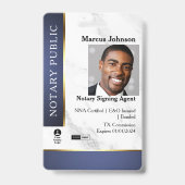 Badge Marble professionnel Blue Gold Noir ID public (Face)