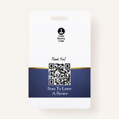 Badge Marble professionnel Blue Gold Noir ID public (Dos)