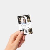 Badge Marbre noir et or simple minimum professionnel (Manuel / portable)