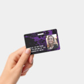 Badge Marbre Noir & Violet Bonjour Derrière le Masque (Manuel / portable)