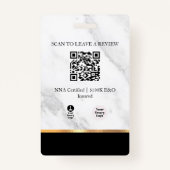 Badge Marbre, Or & Noir Luxe Notaire Professionnel ID (Dos)