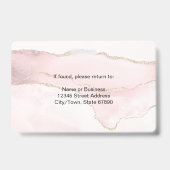Badge Marbre rose pâle Personnalisé (Dos)