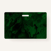 Badge Marbre vert noir et foncé Bonjour derrière le masq (Dos)