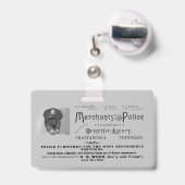 Badge Marchands vintages de police (Arrière avec rétractable)