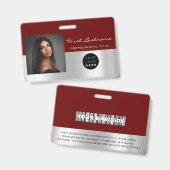 Badge Marche de l'analyseur du nom du logo Code-barres d (Avant & arrière)