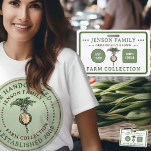 Badge Marché des agriculteurs étiquette durable en plast