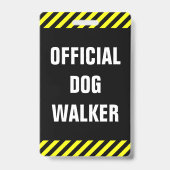 Badge "MARCHEUR OFFICIEL DE CHIEN" ; Insigne noir et (Back)