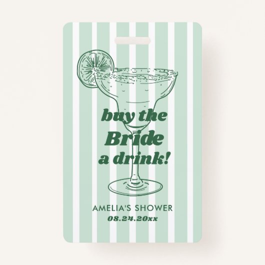 Badge Margs & Matrimony Rétro Enterrement de Vie de Jeun (Devant)